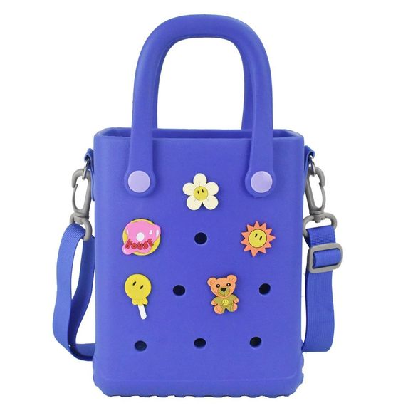 Mini Rubber Beach Bag With Strap & Charms, Waterproof Eva Beach Bag -_- - Picture 1 of 2